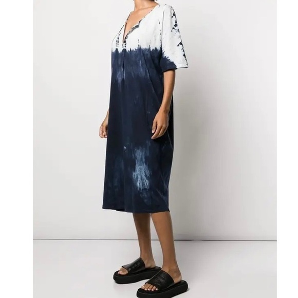 Raquel Allegra Bleached Midi Cotton T-Shirt Dress, Size 1/Small - Picture 2 of 15